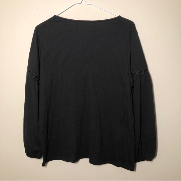 Black peasant blouse - Picture 3 of 4